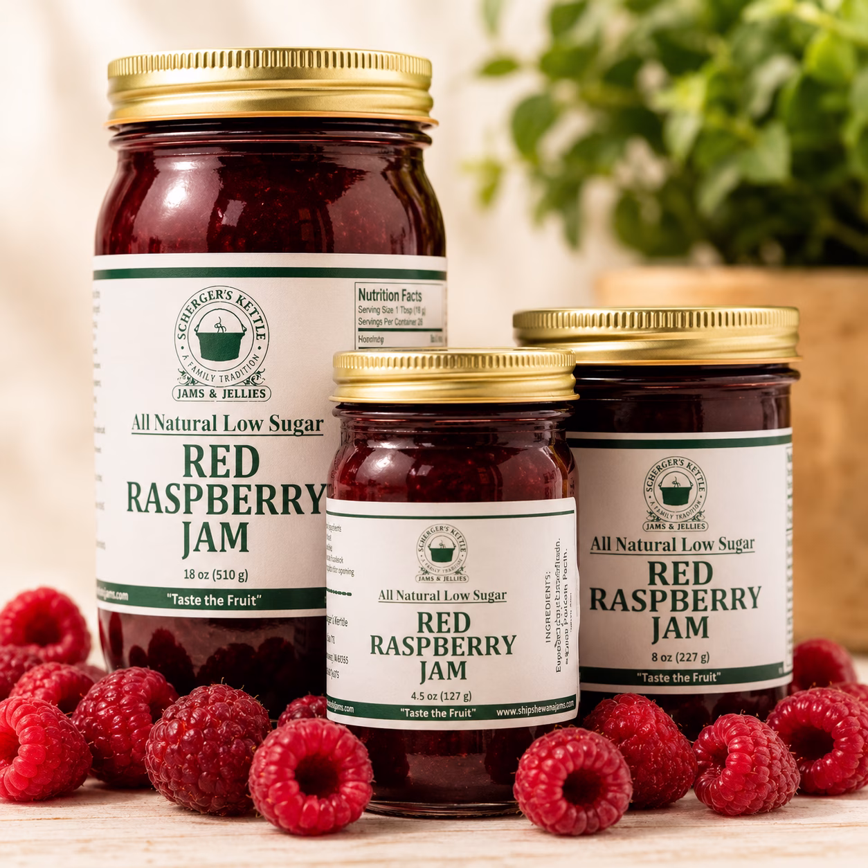 All Natural Low Sugar Red Raspberry Jam